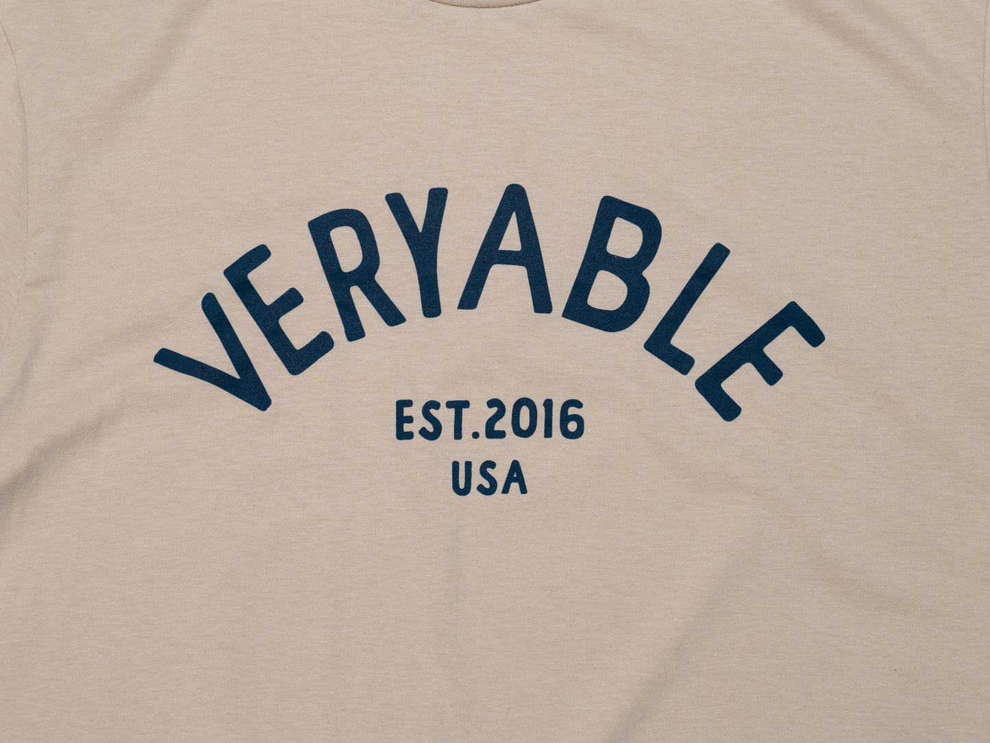 Veryable "Classic" T-Shirt - Sand w/dark blue logo